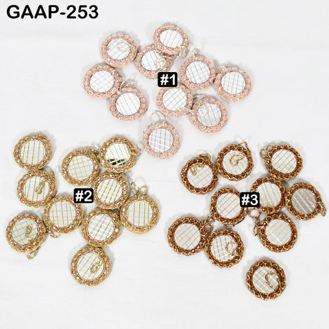 Set of 10 Hand-Beaded Mirror Hangings | Indian Mini Shisha Charms | Boho Wall/Toran | Craft Supply for Garlands, Curtains & Festive Decor