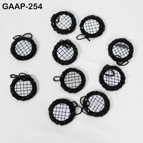 Set of 10 Hand-Beaded Mirror Hangings | Indian Mini Shisha Charms | Boho Wall/Toran | Craft Supply for Garlands, Curtains & Festive Decor