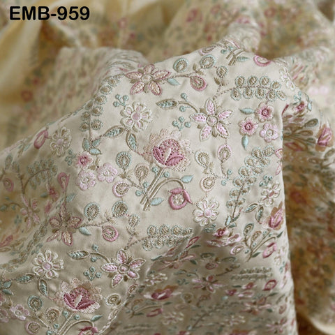 Champagne Embroidered Fabric by the yard Sewing Craft Embroidery Wedding Dresses Dolls Bags Theatrical Costumes Curtains Blouses Waistcoats