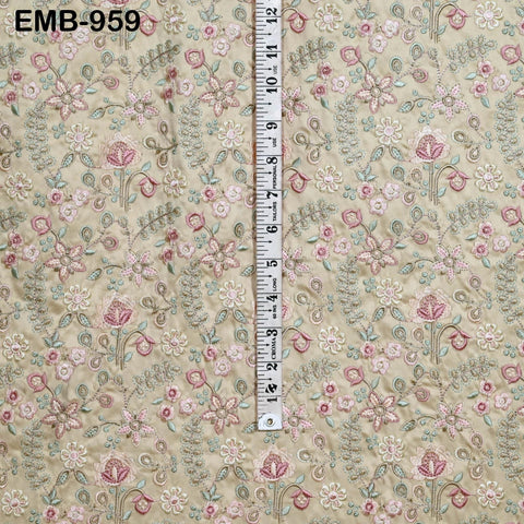 Champagne Embroidered Fabric by the yard Sewing Craft Embroidery Wedding Dresses Dolls Bags Theatrical Costumes Curtains Blouses Waistcoats