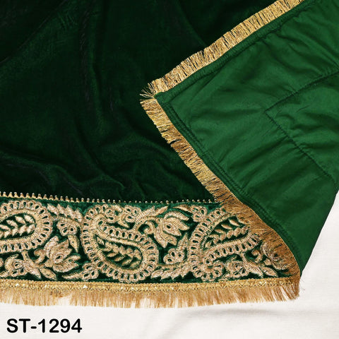 Green Velvet Shawl Designer Dupatta Embroidery on Edges Gift Women Indian Embroidered Chunni Bridal Veil Lehenga Festival Punjabi Wedding