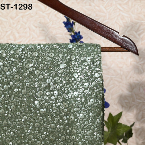 Moss Green Georgette Designer Dupatta for women Bridal Wedding lehenga Chunni/Veil Sequin Scarf Indian Dress Stole Ideal Gift Bridesmaid