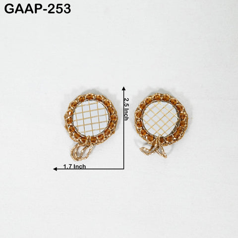 Set of 10 Hand-Beaded Mirror Hangings | Indian Mini Shisha Charms | Boho Wall/Toran | Craft Supply for Garlands, Curtains & Festive Decor