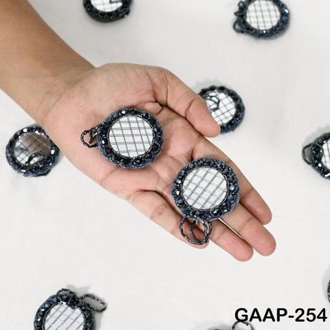 Set of 10 Hand-Beaded Mirror Hangings | Indian Mini Shisha Charms | Boho Wall/Toran | Craft Supply for Garlands, Curtains & Festive Decor