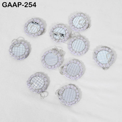 Set of 10 Hand-Beaded Mirror Hangings | Indian Mini Shisha Charms | Boho Wall/Toran | Craft Supply for Garlands, Curtains & Festive Decor