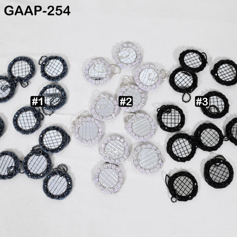 Set of 10 Hand-Beaded Mirror Hangings | Indian Mini Shisha Charms | Boho Wall/Toran | Craft Supply for Garlands, Curtains & Festive Decor