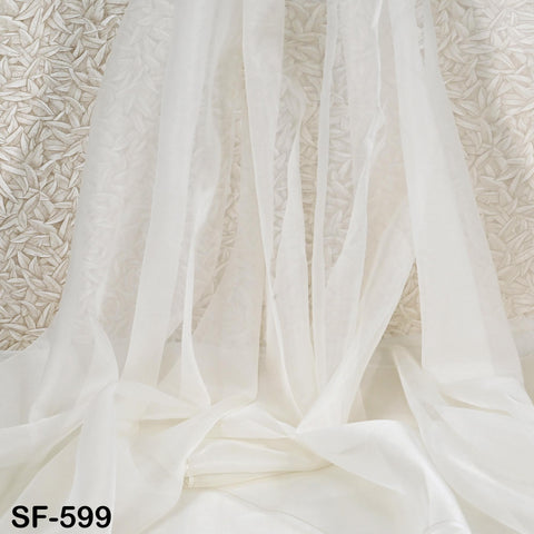 Pure Silk Organza Dyeable Indian Fabric by the yard Sewing Home decor Curtains Scarf Costume Apparel Wedding Evening Dresses Dolls