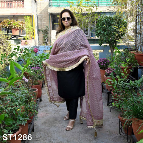 Mauve Organza Designer Dupatta for women Bridal Wedding lehenga Chunni/Veil Beads Sequin Scarf Indian Ethnic Dress Stole Gift Bridesmaid