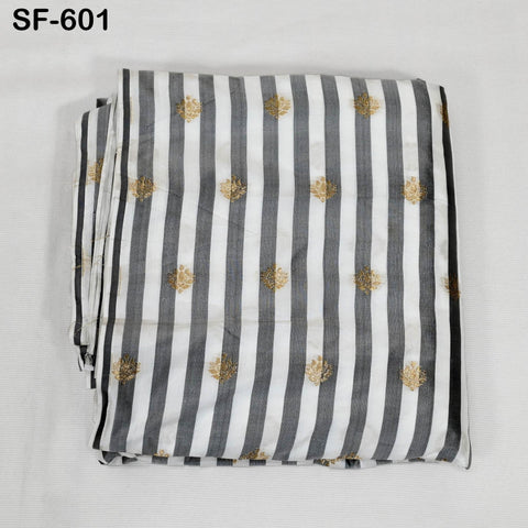 70gsm Pure Silk Fabric by The Yard Stripes Brocade Indian Wedding Dress Bridesmaids Costumes Blouses Pants Dresses Home Decor White Black