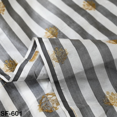 70gsm Pure Silk Fabric by The Yard Stripes Brocade Indian Wedding Dress Bridesmaids Costumes Blouses Pants Dresses Home Decor White Black