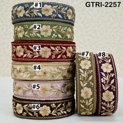9 Yard Indian Sari Trim Sewing Crafting Trimmings Curtains Headbands Border Embroidered Saree Ribbon Embellishments Embroidery Cushions