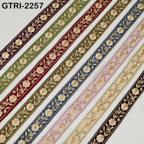 9 Yard Indian Sari Trim Sewing Crafting Trimmings Curtains Headbands Border Embroidered Saree Ribbon Embellishments Embroidery Cushions