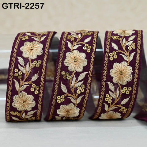9 Yard Indian Sari Trim Sewing Crafting Trimmings Curtains Headbands Border Embroidered Saree Ribbon Embellishments Embroidery Cushions