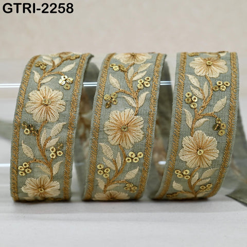 9 Yard Indian Sari Trim Sewing Crafting Trimmings Curtains Headbands Border Embroidered Saree Ribbon Embellishments Embroidery Cushions
