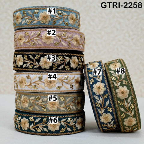 9 Yard Indian Sari Trim Sewing Crafting Trimmings Curtains Headbands Border Embroidered Saree Ribbon Embellishments Embroidery Cushions