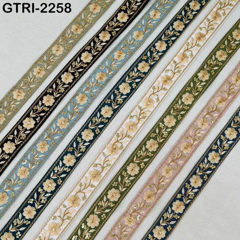 9 Yard Indian Sari Trim Sewing Crafting Trimmings Curtains Headbands Border Embroidered Saree Ribbon Embellishments Embroidery Cushions