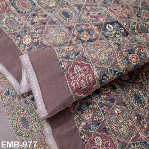 Pink Embroidery Velvet Fabric by the yard for Wedding Dress Regency Reticules, Victorian Handbags, Clutches, Marie Antoinette Junk Journal