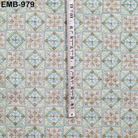 White Embroidered Fabric by the yard Sewing DIY Crafting Embroidery Wedding Costumes Dolls Tote Bag Renaissance Dress Home Decor Upholstery