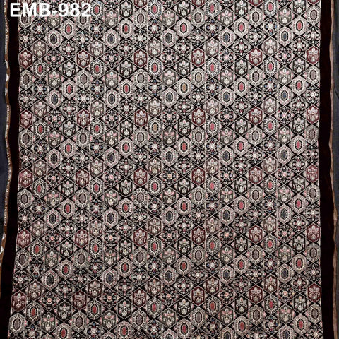 Brown Embroidery Velvet Fabric by the yard Wedding Dress Regency Reticules Victorian Handbags, Clutches, Marie Antoinette Junk Journal