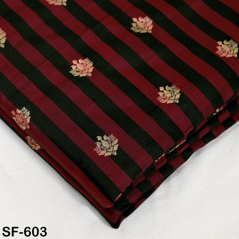 70gsm Pure Silk Fabric by The Yard Stripes Brocade Indian Wedding Dress Bridesmaids Costumes Blouses Pants Dresses Home Decor Red, Black