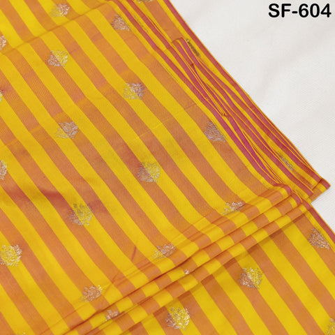 70gsm Pure Silk Fabric by The Yard Stripes Brocade Indian Wedding Dress Bridesmaids Costumes Blouses Pants Dresses Home Decor Magenta Yellow