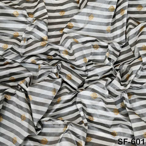 70gsm Pure Silk Fabric by The Yard Stripes Brocade Indian Wedding Dress Bridesmaids Costumes Blouses Pants Dresses Home Decor White Black