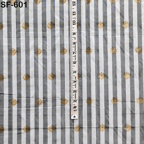 70gsm Pure Silk Fabric by The Yard Stripes Brocade Indian Wedding Dress Bridesmaids Costumes Blouses Pants Dresses Home Decor White Black