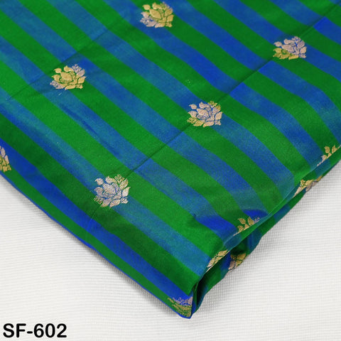 70gsm Pure Silk Fabric by The Yard Stripes Brocade Indian Wedding Dress Bridesmaids Costumes Blouses Pants Dresses Home Decor Green Blue