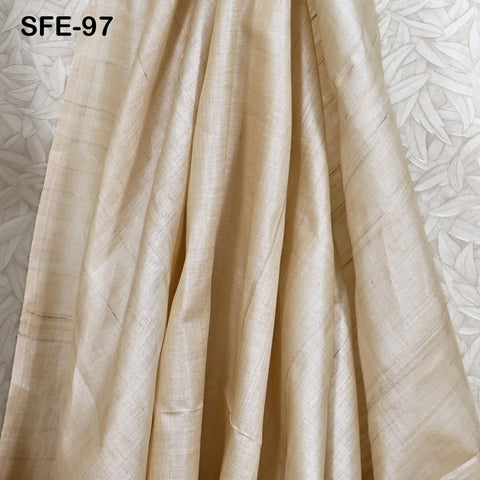 Pure Tussar Silk Embroidered Fabric by yard Indian Ivory Embroidery Raw Silk Wild Natural Handmade Peace Silk Tussah Dress Material
