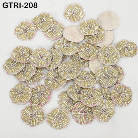50 pc Handmade Beaded Appliques Patches Flower Indian Sewing Wedding Dresses Handcrafted Beaded Patches DIY Crafting Supply Embellishments