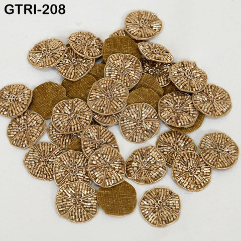 50 pc Handmade Beaded Appliques Patches Flower Indian Sewing Wedding Dresses Handcrafted Beaded Patches DIY Crafting Supply Embellishments