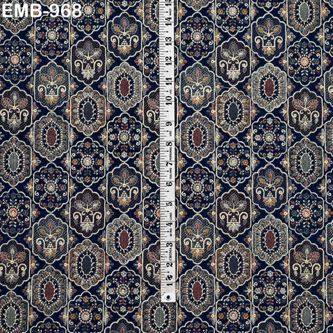 Teal Embroidery Velvet Fabric by the yard for Wedding Dress Regency Reticules, Victorian Handbags, Clutches, Marie Antoinette Junk Journal