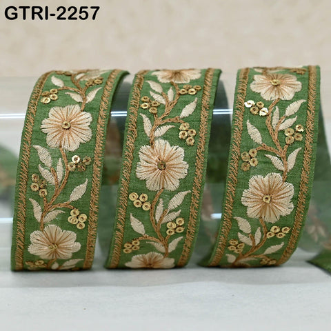 9 Yard Indian Sari Trim Sewing Crafting Trimmings Curtains Headbands Border Embroidered Saree Ribbon Embellishments Embroidery Cushions