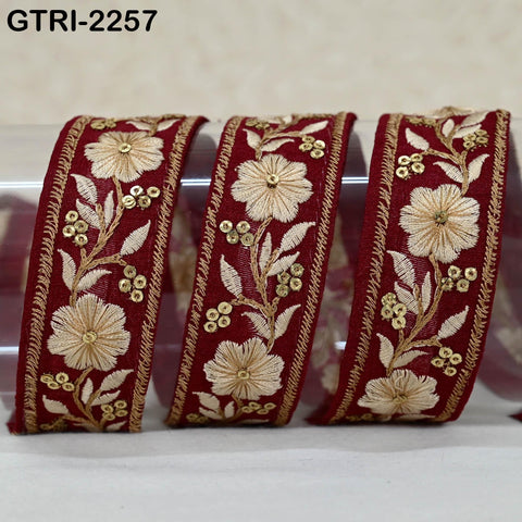 9 Yard Indian Sari Trim Sewing Crafting Trimmings Curtains Headbands Border Embroidered Saree Ribbon Embellishments Embroidery Cushions