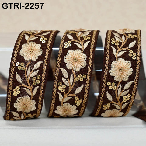 9 Yard Indian Sari Trim Sewing Crafting Trimmings Curtains Headbands Border Embroidered Saree Ribbon Embellishments Embroidery Cushions