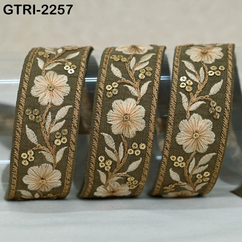 9 Yard Indian Sari Trim Sewing Crafting Trimmings Curtains Headbands Border Embroidered Saree Ribbon Embellishments Embroidery Cushions
