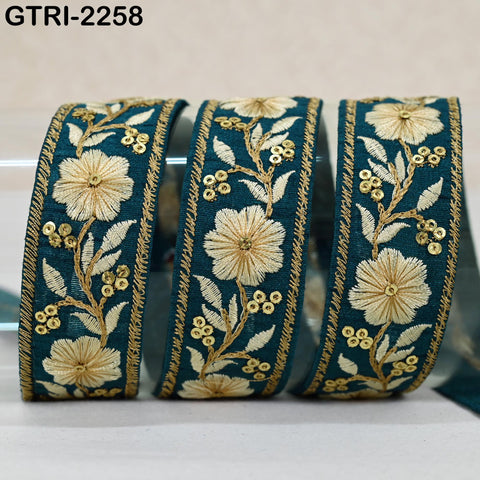 9 Yard Indian Sari Trim Sewing Crafting Trimmings Curtains Headbands Border Embroidered Saree Ribbon Embellishments Embroidery Cushions