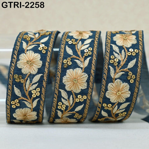 9 Yard Indian Sari Trim Sewing Crafting Trimmings Curtains Headbands Border Embroidered Saree Ribbon Embellishments Embroidery Cushions