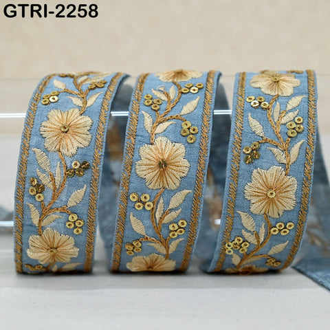 9 Yard Indian Sari Trim Sewing Crafting Trimmings Curtains Headbands Border Embroidered Saree Ribbon Embellishments Embroidery Cushions