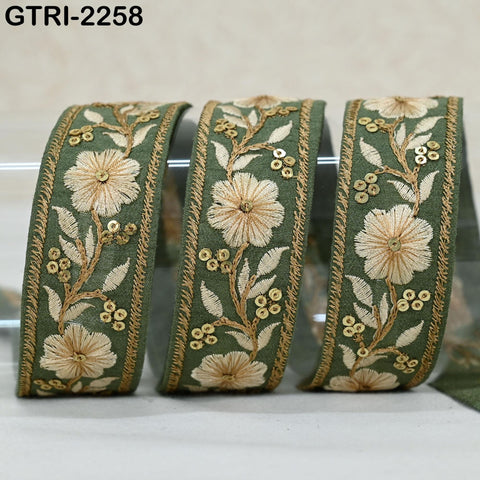 9 Yard Indian Sari Trim Sewing Crafting Trimmings Curtains Headbands Border Embroidered Saree Ribbon Embellishments Embroidery Cushions