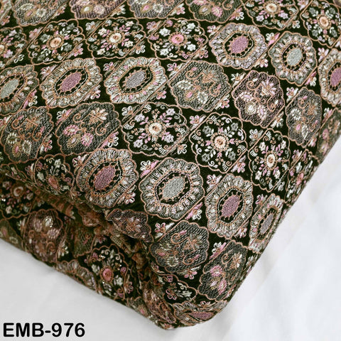 Olive Green Embroidery Velvet Fabric by the yard Wedding Dress Regency Reticules Victorian Handbags, Clutches, Marie Antoinette Junk Journal