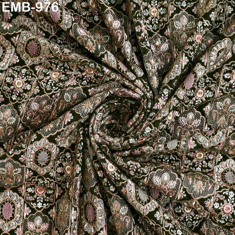 Olive Green Embroidery Velvet Fabric by the yard Wedding Dress Regency Reticules Victorian Handbags, Clutches, Marie Antoinette Junk Journal