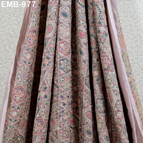 Pink Embroidery Velvet Fabric by the yard for Wedding Dress Regency Reticules, Victorian Handbags, Clutches, Marie Antoinette Junk Journal