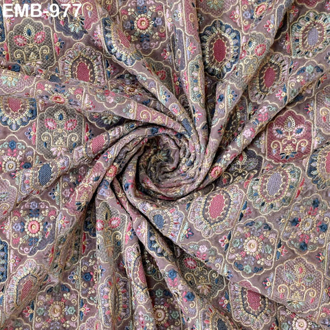 Pink Embroidery Velvet Fabric by the yard for Wedding Dress Regency Reticules, Victorian Handbags, Clutches, Marie Antoinette Junk Journal