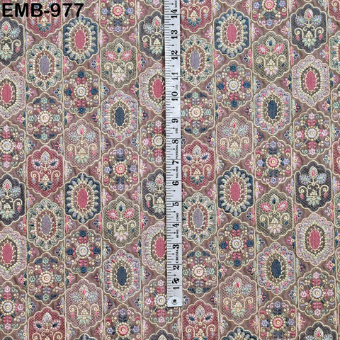 Pink Embroidery Velvet Fabric by the yard for Wedding Dress Regency Reticules, Victorian Handbags, Clutches, Marie Antoinette Junk Journal