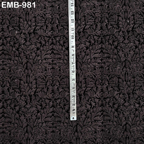 Black Indian Embroidered Velvet Fabric by the yard Sewing DIY Crafting Wedding Dress Costumes Doll Cushion Cover Table Runner Quilting