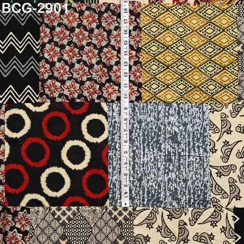54'' Cotton Stitched Patchwork Fabric by Yard Indian Hand Block Printed Quilting Crafting Curtains Summer Women Kids Apparels Boho Gypsy