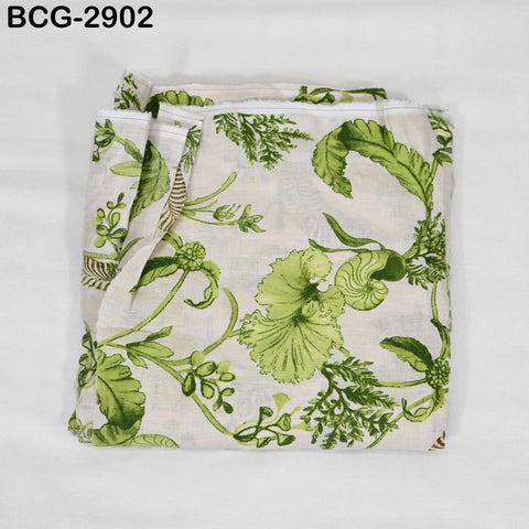 50"Extra Wide Linen fabric by the yard Pure linen Natural Linen Fabric Green Floral Print Women Summer Dresses Shorts Skirts Crafting Sewing