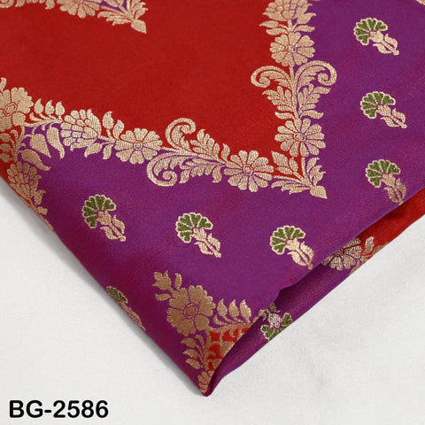 Red Indian Brocade by the Yard Chevron Stripes Banarasi Benarse Wedding Dress lehenga Blouse Sewing Costumes DIY Crafting Drapery Jackets