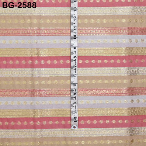 Stripes Brocade Fabric by Yard Indian Winter Wedding Dress Brides Mother Full-Length Coats Cropped Jacket Theatrical Historic Costumes